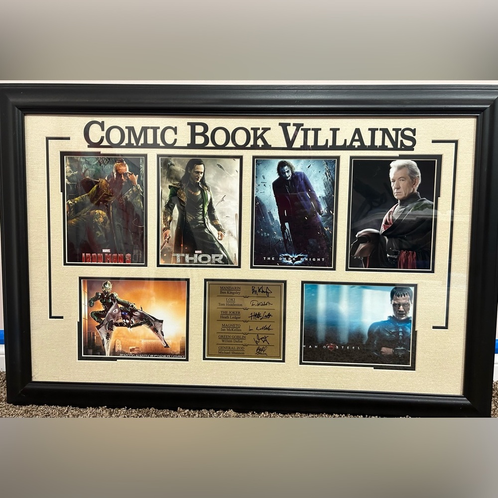 **EUC** Comic Book Villains - Framed Picture